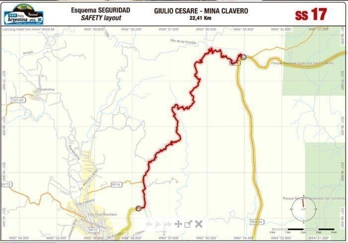 mapa Mina Clavero – Giulio Césare