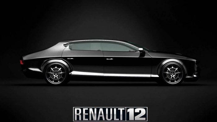 Renault 12 prototipo negro vista lateral derecha